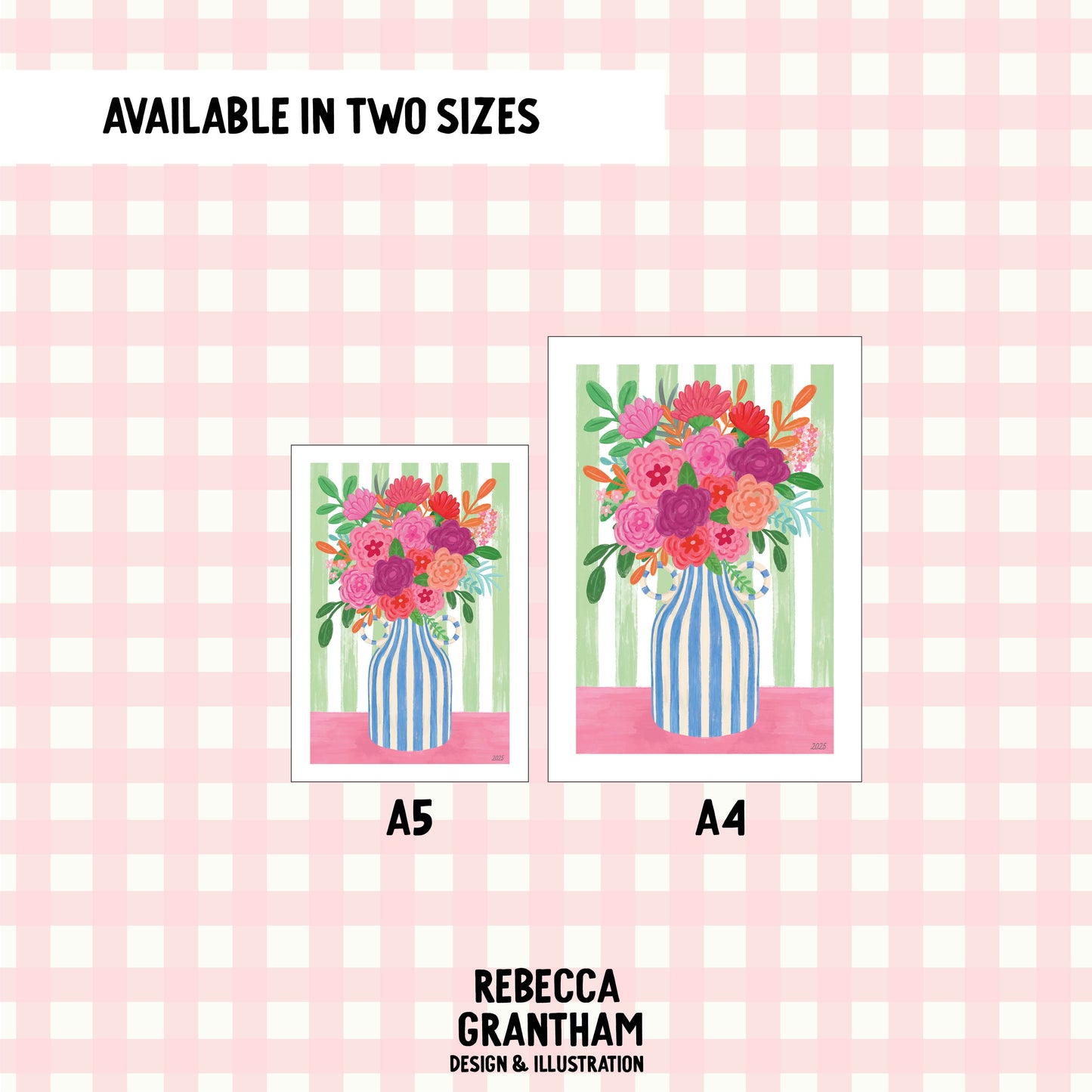 Blue Vase- Flora and Fauna Collection (A4, A5)