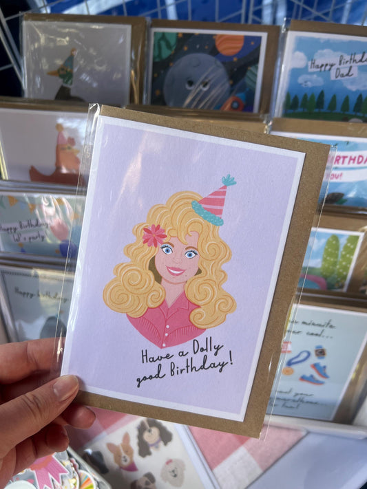 Have a dolly good birthday- A6 Greetings Card