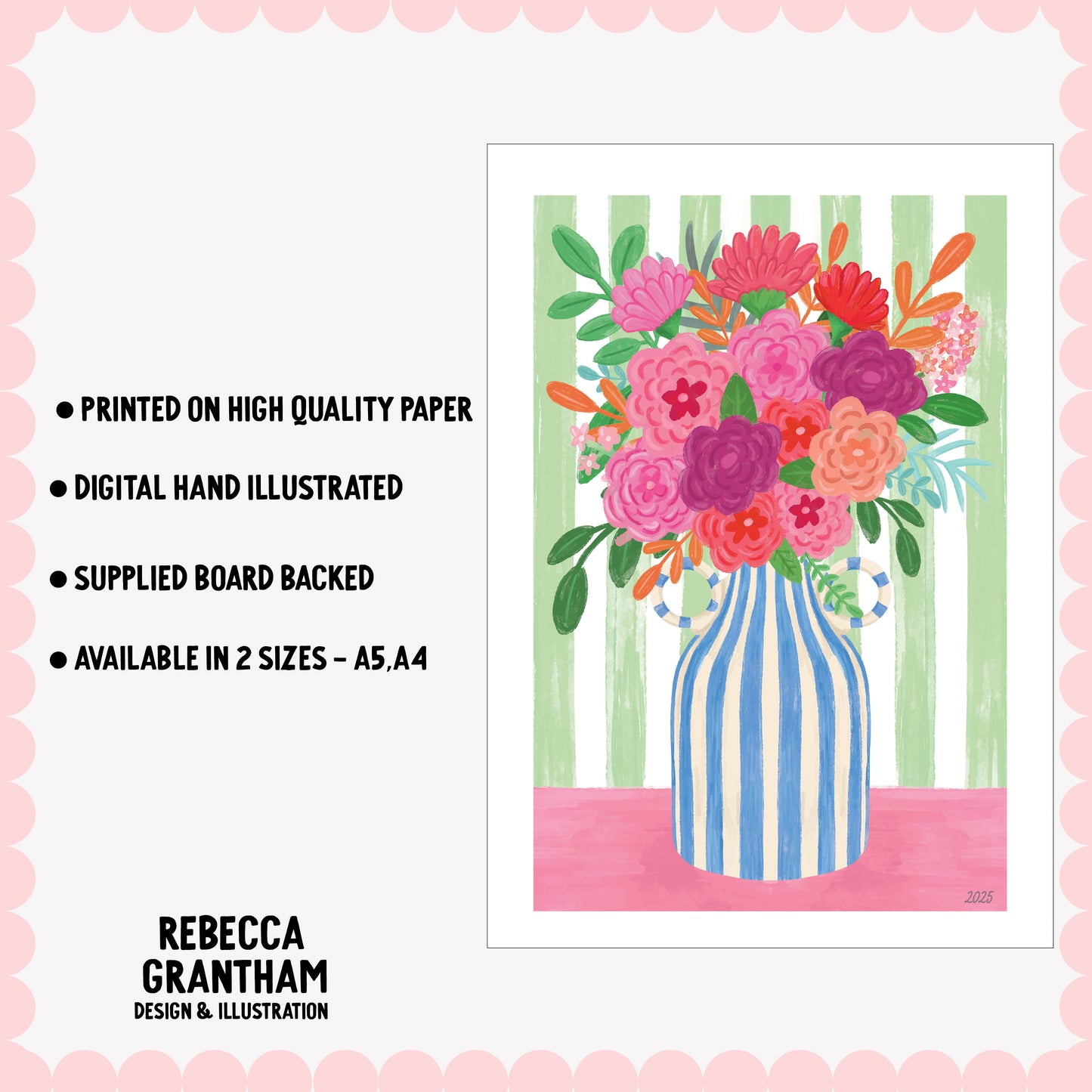 Blue Vase- Flora and Fauna Collection (A4, A5)