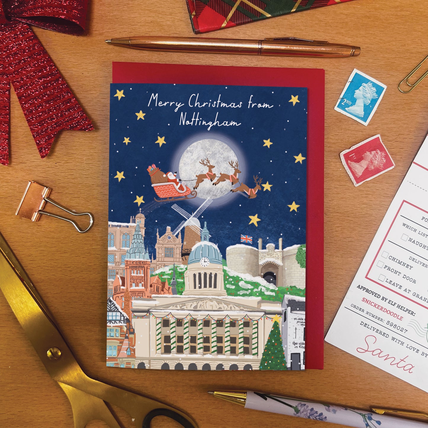With Love from Nottingham  - A6 Greetings Christmas Card