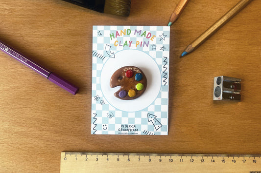 Clay Pin badge - Artist Paint Pallet