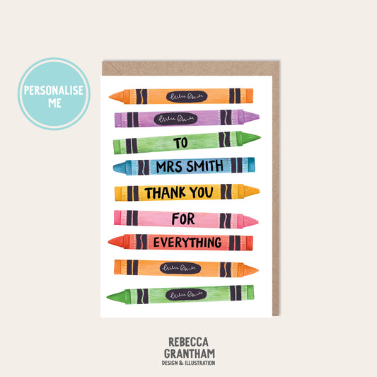 Thank you teacher - A6 Greetings Card