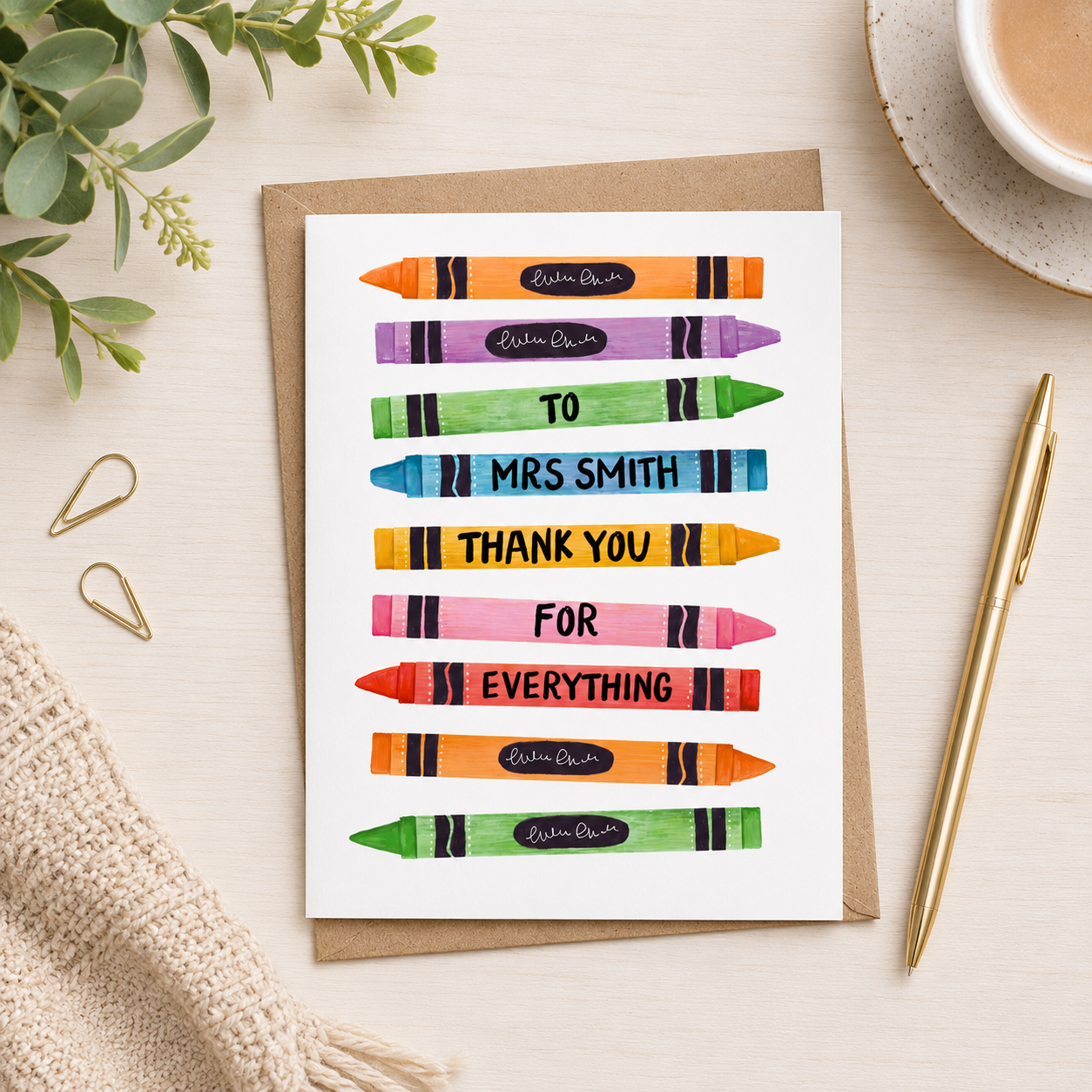 Thank you teacher - A6 Greetings Card