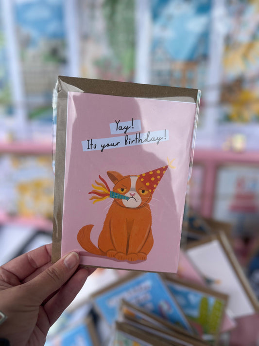 Happy Birthday, yay! - A6 Greetings card